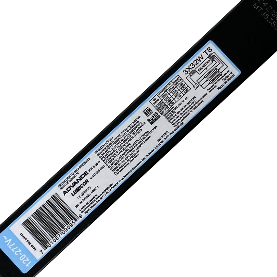 Balastro Electrónico Philips 3x32W T8 Encendido Instantáneo 120-277V