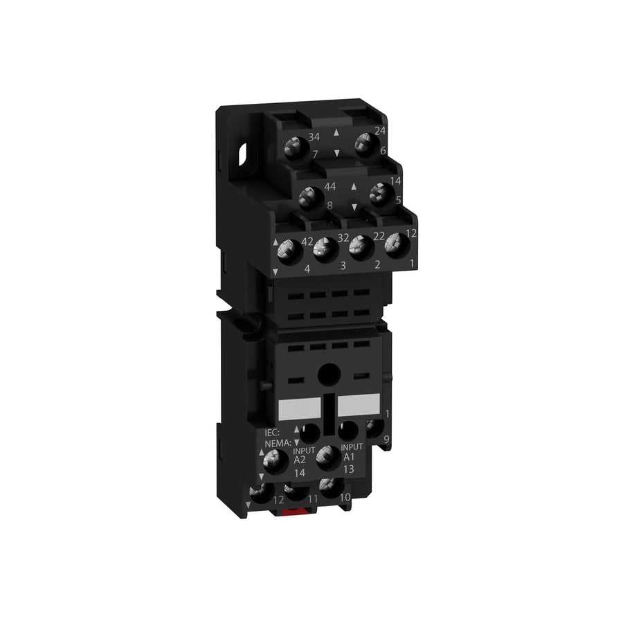 Toma para Relevador de Miniatura Schneider Electric Harmony RXZ, 4 Contactos, 10A, Montaje en Riel/Panel