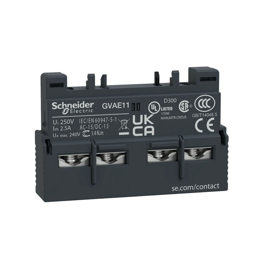 Bloque de Contactos Auxiliares Schneider Electric TeSys GVAE11, 1NA+1NC, Montaje Superior