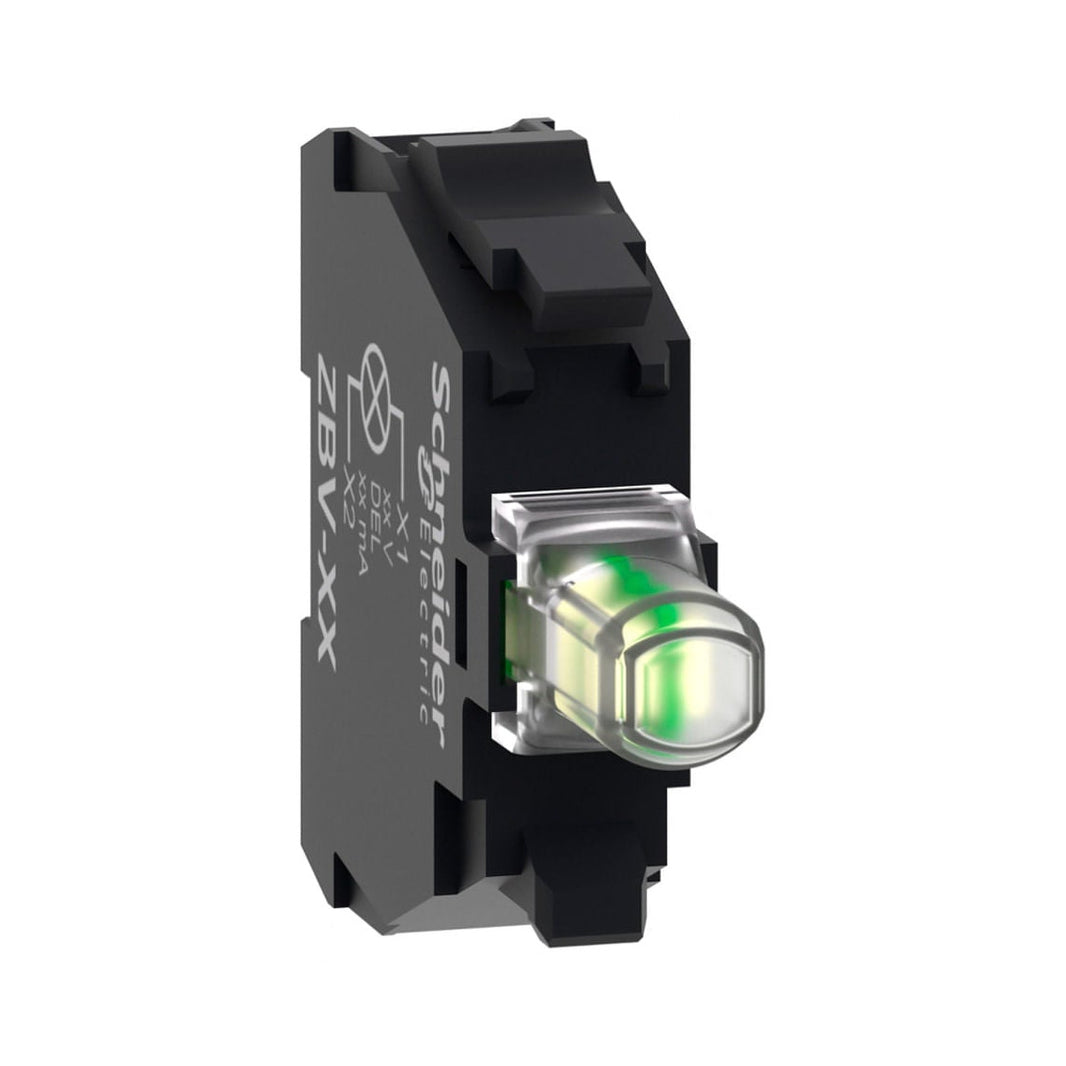 Bloque Luminoso Schneider Electric Harmony ZBVB1, LED Blanco Integral, 22 mm, 24V CA/CC