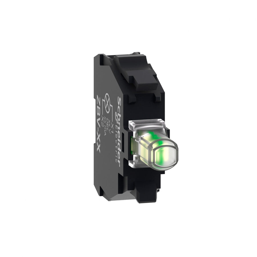 Bloque Luminoso Schneider Electric Harmony ZBVB1, LED Blanco Integral, 22 mm, 24V CA/CC