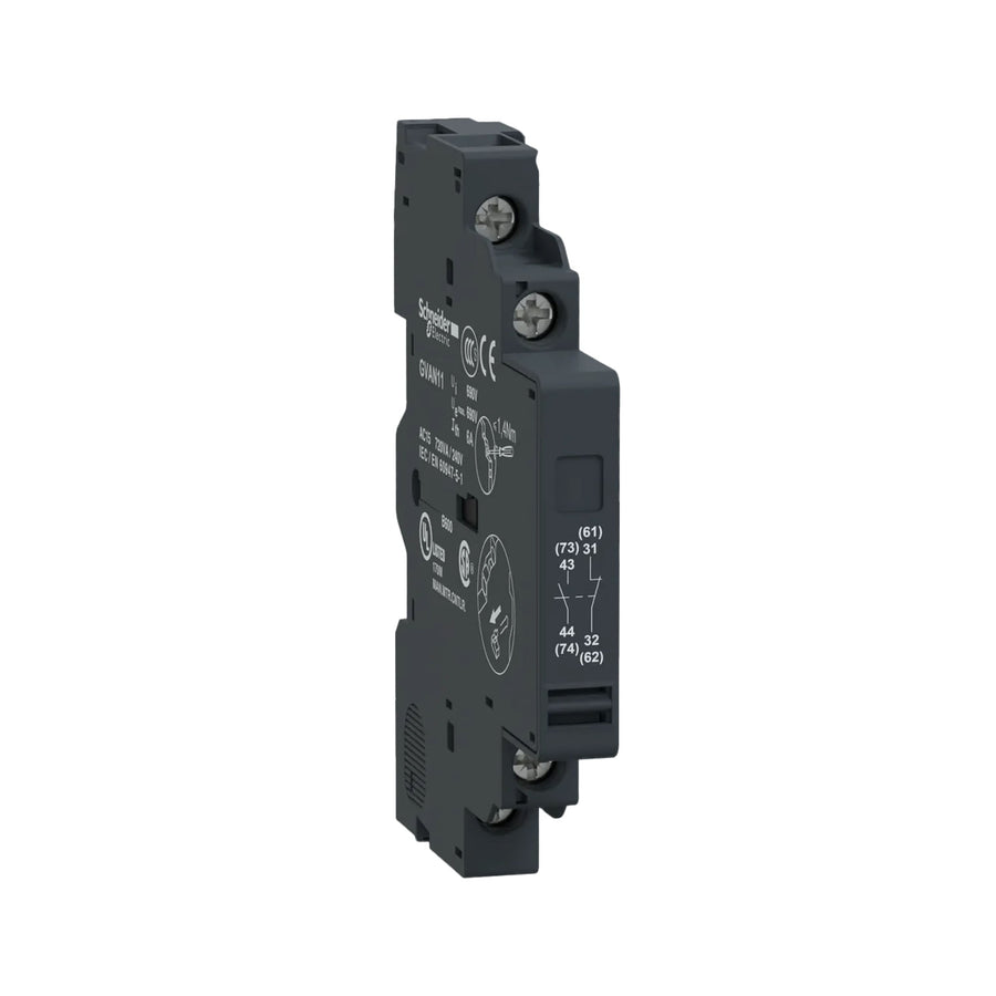 Bloque de Contactos Auxiliares Schneider Electric TeSys GVAN11, 1NA+1NC, Montaje Lateral