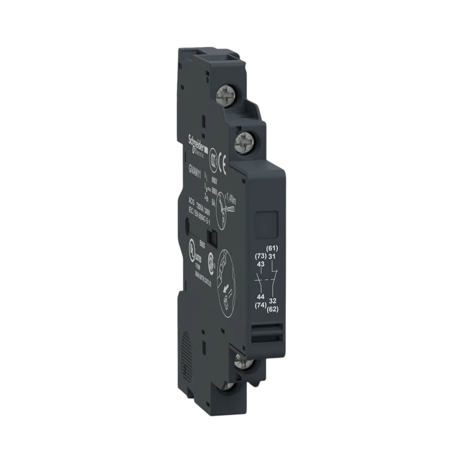 Bloque de Contactos Auxiliares Schneider Electric TeSys GVAN11, 1NA+1NC, Montaje Lateral
