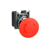 Pulsador de Paro de Emergencia Schneider Electric Harmony XB4BS8445, 40 mm, Rojo, 1 NA + 1 NC, con Giro para Liberar