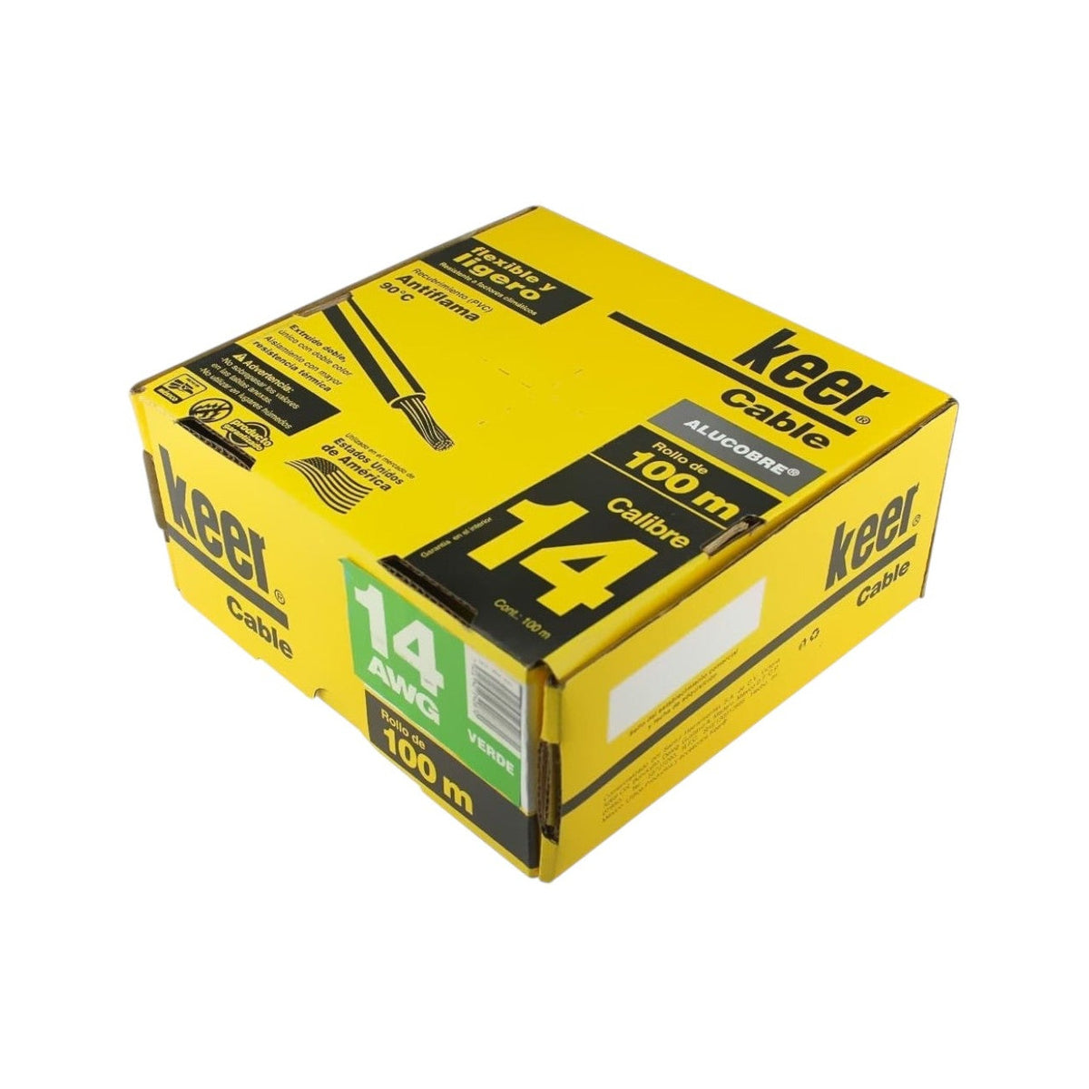 Cable de Cobre Santul Calibre 14 AWG THW-LS, Verde (Tierra), Rollo 100m - imagen 3