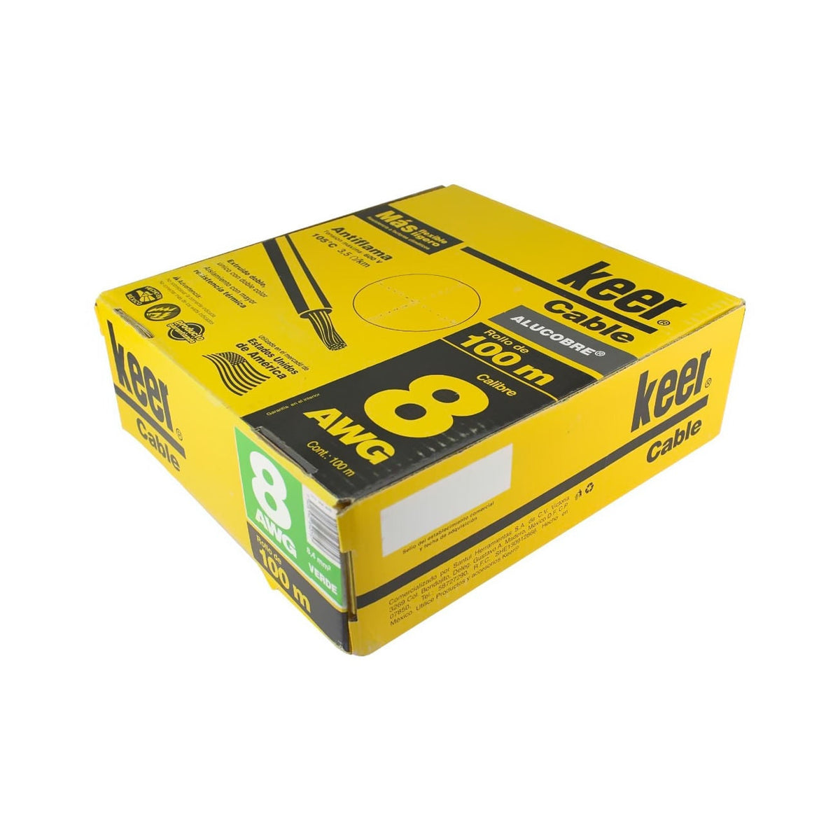 Cable de Cobre Santul Calibre 8 AWG THW-LS, Verde (Tierra), Rollo 100m - imagen 3