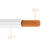 Cable de Cobre Viakon Tipo THW-LS Calibre 14 Rollo de 100 m Color Blanco SLX564 - imagen 4