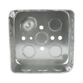 Caja Cuadrada de Acero Hubbell 4x4 pulg, 1-1/2 pulg de Profundidad, KO 1/2' y 3/4'