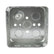 Caja Cuadrada de Acero Hubbell 4x4 pulg, 1-1/2 pulg de Profundidad, KO 1/2' y 3/4'