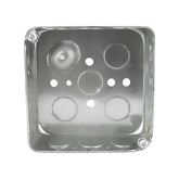 Caja Cuadrada de Acero Hubbell 4x4 pulg, 1-1/2 pulg de Profundidad, KO 1/2' y 3/4'