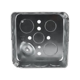 Caja Cuadrada de Acero Hubbell 4x4 pulg, 1-1/2 pulg de Profundidad, KO 1/2' y 3/4'