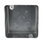 Caja de Registro Cuadrada 4x4 pulg Maquilados Rojas, Acero Galvanizado, Entradas de 1 1/4 pulg