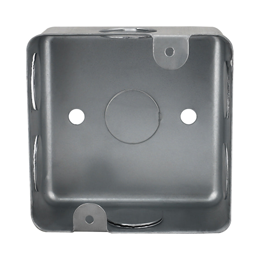 Caja de Registro Cuadrada 4x4 pulg Maquilados Rojas, Acero Galvanizado, Entradas de 1/2 pulg