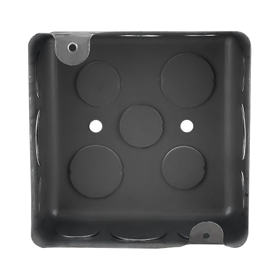 Caja de Registro Cuadrada 4x4 pulg Maquilados Rojas, Acero Galvanizado, Entradas de 3/4 pulg
