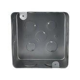 Caja de Registro Cuadrada 4x4 pulg Maquilados Rojas, Acero Galvanizado, Entradas de 1 1/4 pulg
