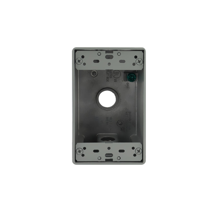Caja de Conexiones Rectangular Argos de Aluminio, 3 Orificios de 1/2 Pulgada