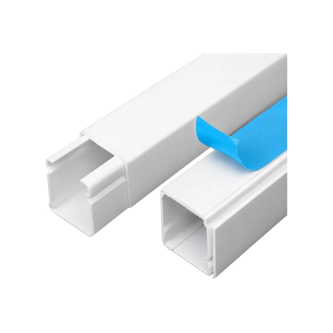Canaleta Adhesiva Schneider Dexson 20x20mm con Retenedor de Cables, Blanca (Tramo 2 m)
