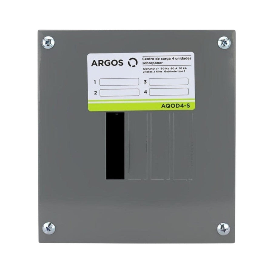 Centro de carga Argos AQOD4-S de 4 espacios para sobreponer, vista frontal