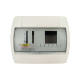Centro de carga Schneider Electric QOX206 de 8 espacios con tapa transparente, vista frontal
