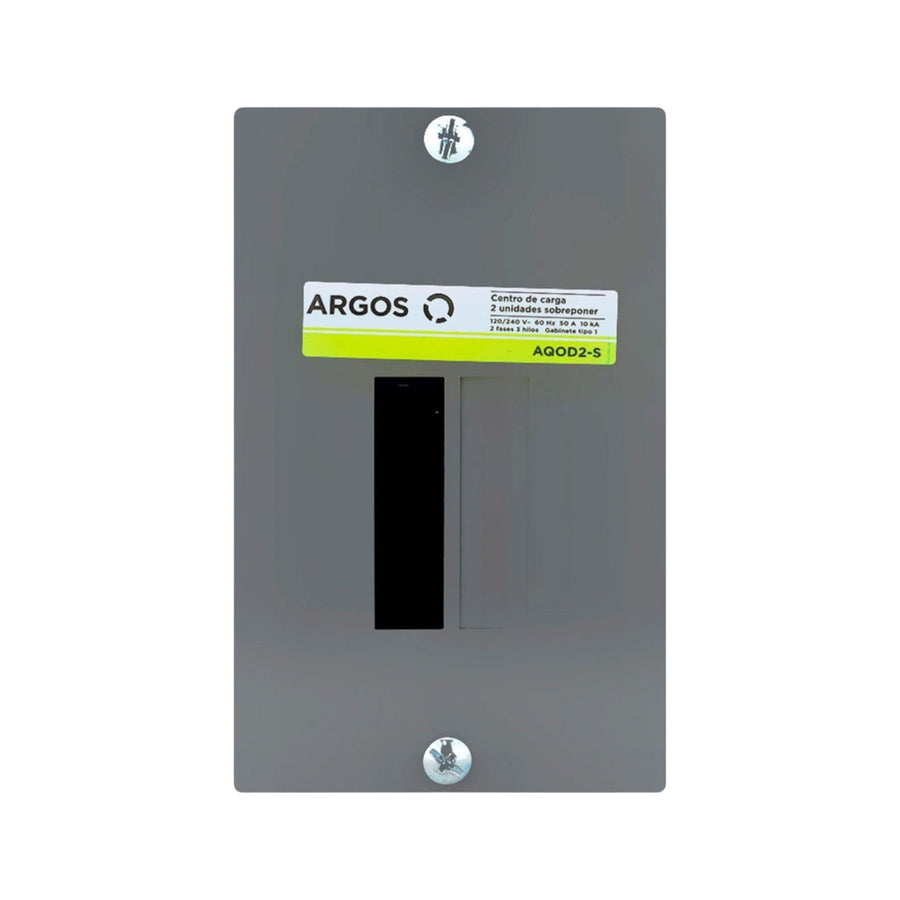 Centro de Carga Argos AQOD Zapatas Principales 50A 1 Fase 2 Espacios Nema 1 para Sobreponer  AQOD2-S - imagen 2