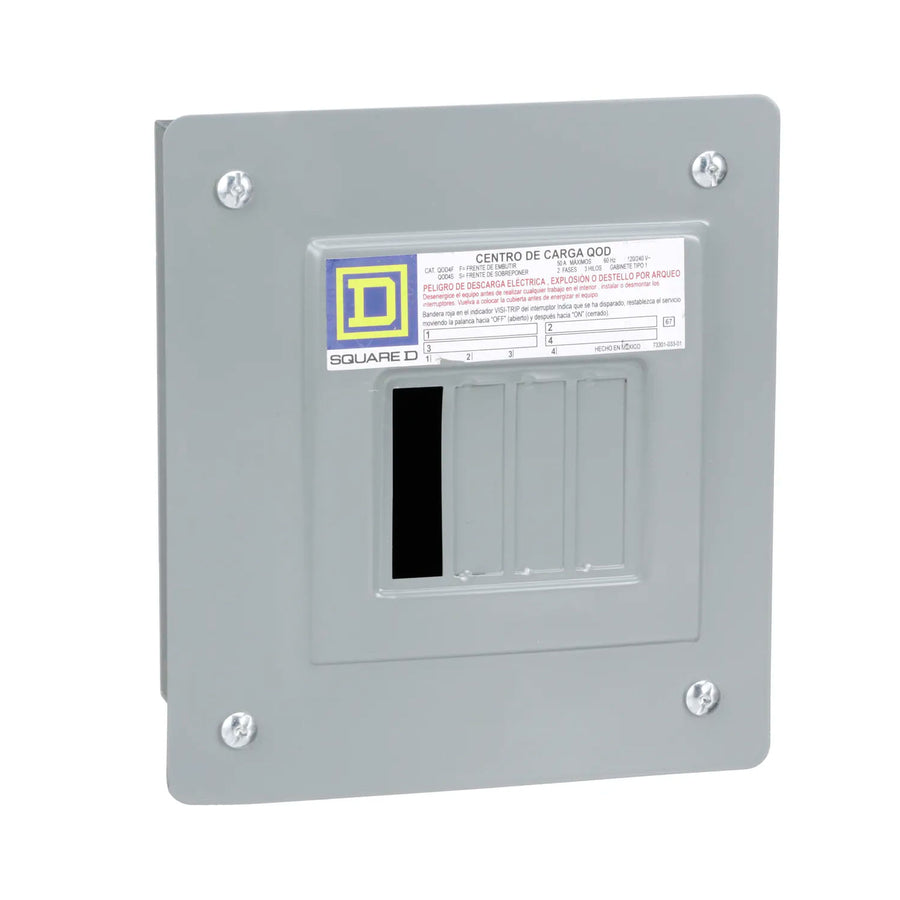 Centro de Carga Square D QOD 60A 2 Fases 4 Espacios NEMA 1 para Empotrar QOD4F