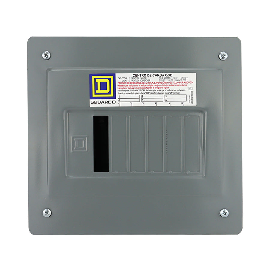 Centro de Carga Schneider Electric QOD 100A 1 Fase 6 Espacios NEMA 1 Zapatas Principales para Empotrar QOD6FB - imagen 2