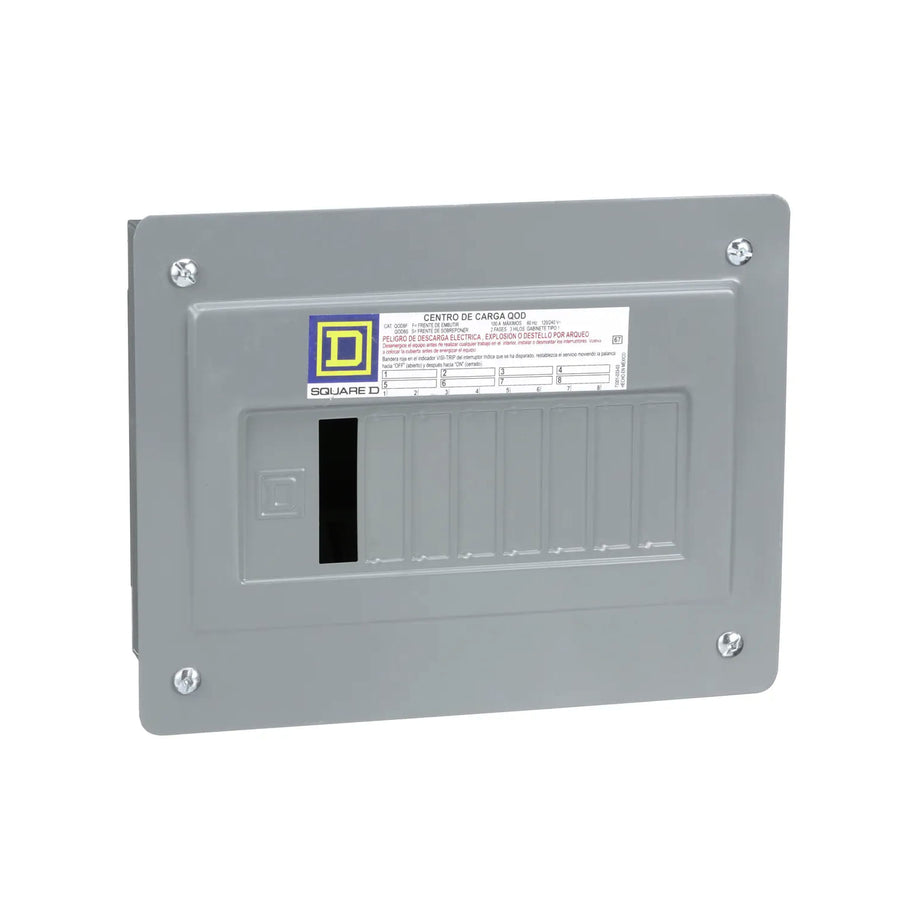 Centro de Carga Square D QOD 100A 2 Fases 8 Espacios NEMA 1 para Empotrar QOD8F