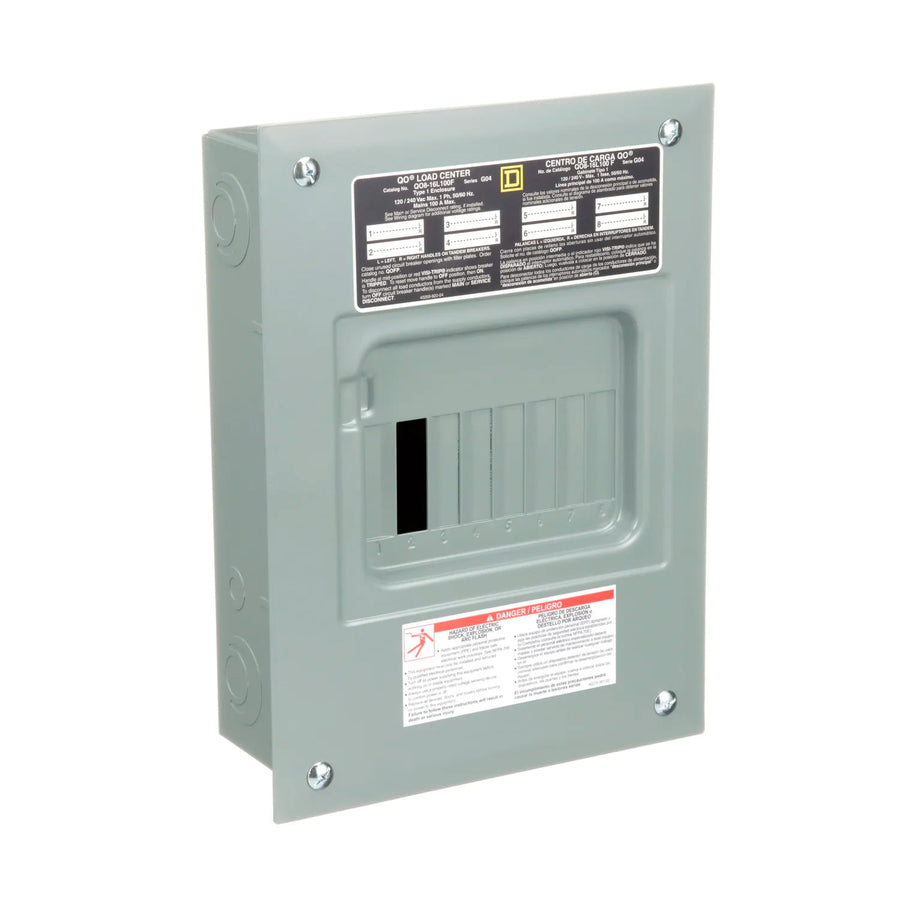 Centro de Carga Square D QO816L100F, 100A, 1 Fase, 8 Espacios, NEMA 1 para Empotrar
