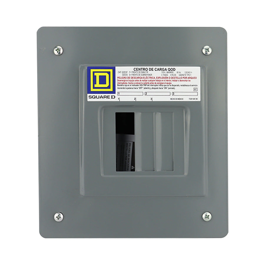 Centro de Carga Square D QOD 100A Trifásico 3 Espacios NEMA 1 para Empotrar QOD3F - imagen 2