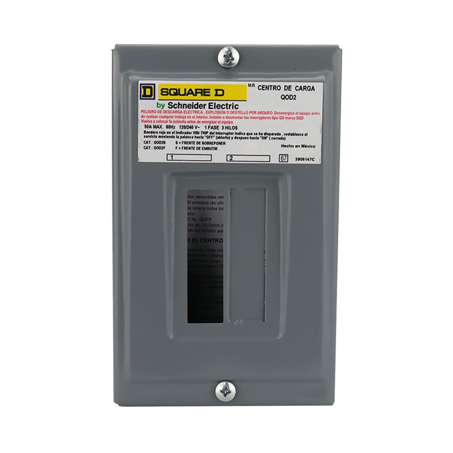 Centro de Carga Square D QOD 50A 2 Polos NEMA 1 de Sobreponer QOD2S - imagen 2
