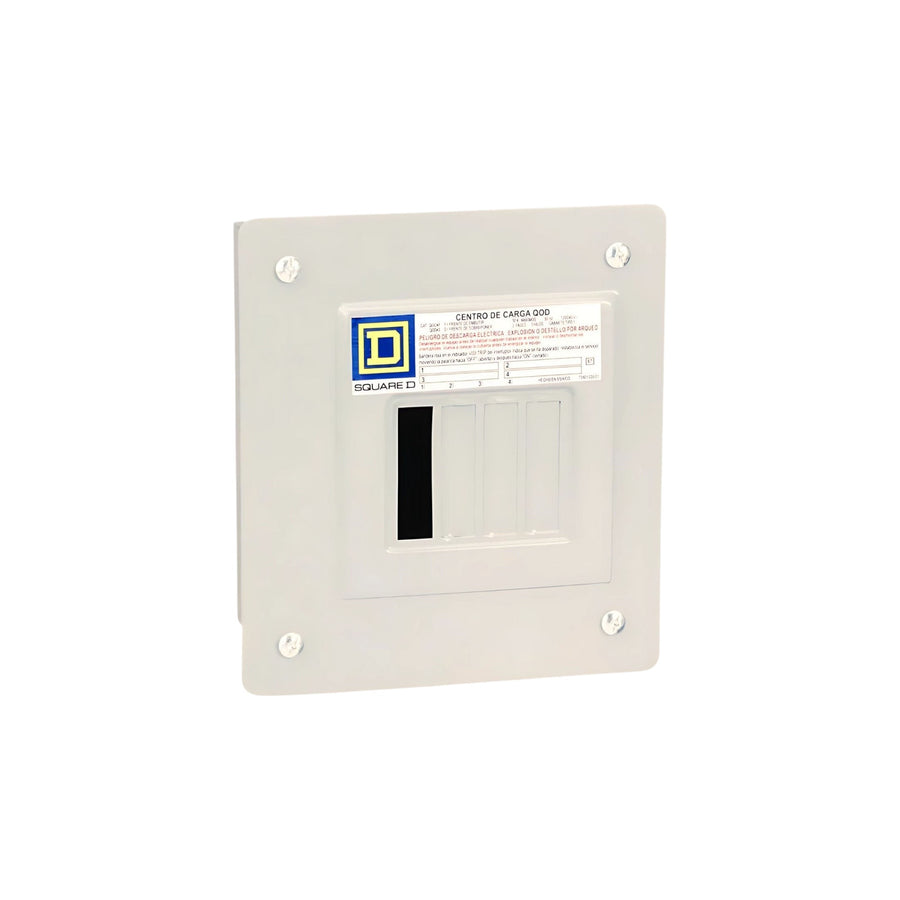 Centro de Carga Schneider Electric QOD 60A 1 Fase 4 Espacios NEMA 1 Zapatas Principales para Empotrar Marfil QOD4FB - imagen 2