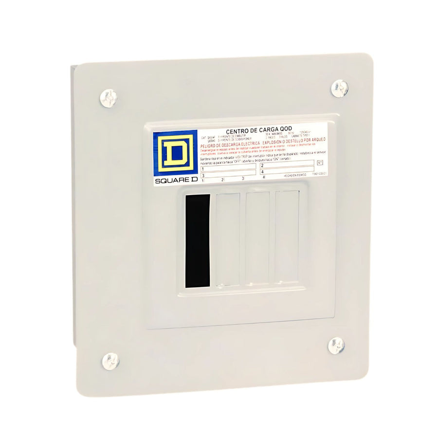 Centro de Carga Schneider Electric QOD 60A 1 Fase 4 Espacios NEMA 1 Zapatas Principales para Empotrar Marfil QOD4FB - imagen 2