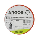 Cinta Aislante Argos de Vinil 19 mm x 18 m Color Anaranjado