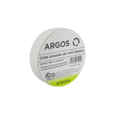 Cinta Aislante Argos de Vinil 19 mm x 18 m Color Blanco