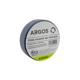 Cinta Aislante Argos de Vinil 19 mm x 18 m Color Gris