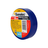 Cinta de Aislar Sanelec de PVC, 19 mm x 18 m, Color Azul - imagen 3