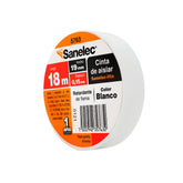Cinta de Aislar Sanelec de PVC, 19 mm x 18 m, Color Blanco - imagen 3