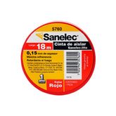 Cinta de Aislar Sanelec de PVC, 19 mm x 18 m, Color Rojo - imagen 2