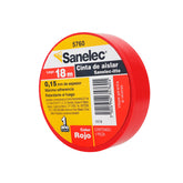 Cinta de Aislar Sanelec de PVC, 19 mm x 18 m, Color Rojo - imagen 3