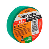Cinta de Aislar Eléctrica Sanelec 19 mm x 18 m Color Verde SE357625