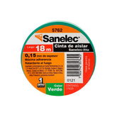 Cinta de Aislar Eléctrica Sanelec 19 mm x 18 m Color Verde SE357625 - imagen 2