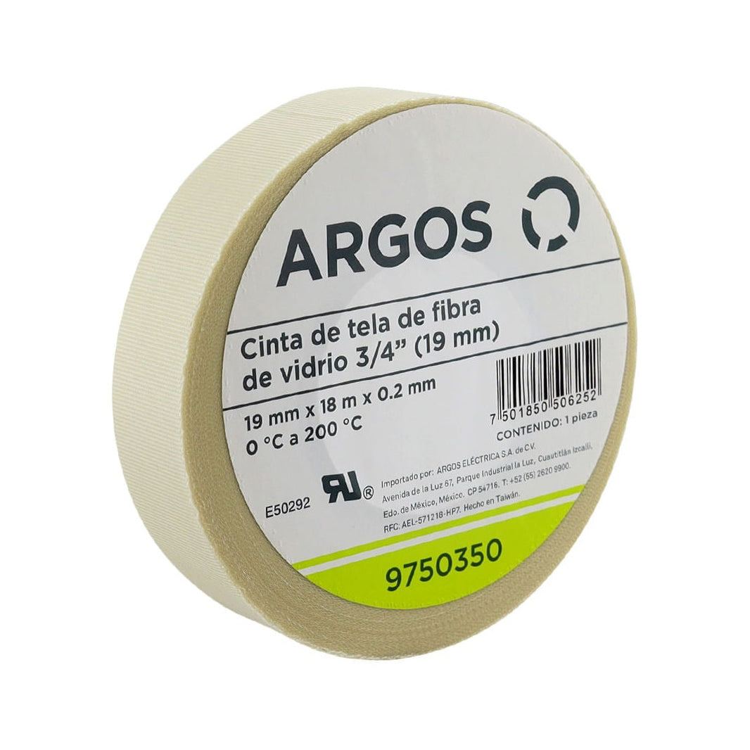 Cinta de Tela de Fibra de Vidrio Argos de 19 mm x 18 m