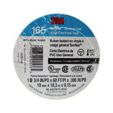 Cinta Eléctrica de PVC 3M Temflex 165, Color Blanco, 19 mm x 18.3 m, para Aislamiento de 600V