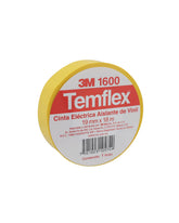 Cinta Eléctrica de PVC 3M Temflex 165, Color Amarillo, 19 mm x 18.3 m, para Aislamiento de 600V