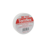 Cinta Eléctrica de PVC 3M Temflex 165, Color Blanco, 19 mm x 18.3 m, para Aislamiento de 600V