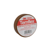 Cinta Eléctrica de PVC 3M Temflex 165, Color Marrón, 19 mm x 18.3 m, para Aislamiento de 600V