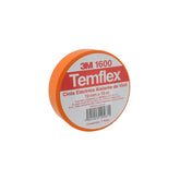 Cinta Eléctrica de PVC 3M Temflex 165, Color Naranja, 19 mm x 18.3 m, para Aislamiento de 600V