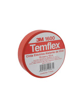 Cinta Eléctrica de PVC 3M Temflex 165, Color Rojo, 19 mm x 18.3 m, para Aislamiento de 600V