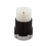 Conector Media Vuelta 2P 3H 15A 125V Nema L5-15 Color Negro con Blanco