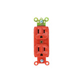 Contacto Doble Aterrizado Naranja Sanelec, con Soporte de Metal, 15A 127V | SE342980
